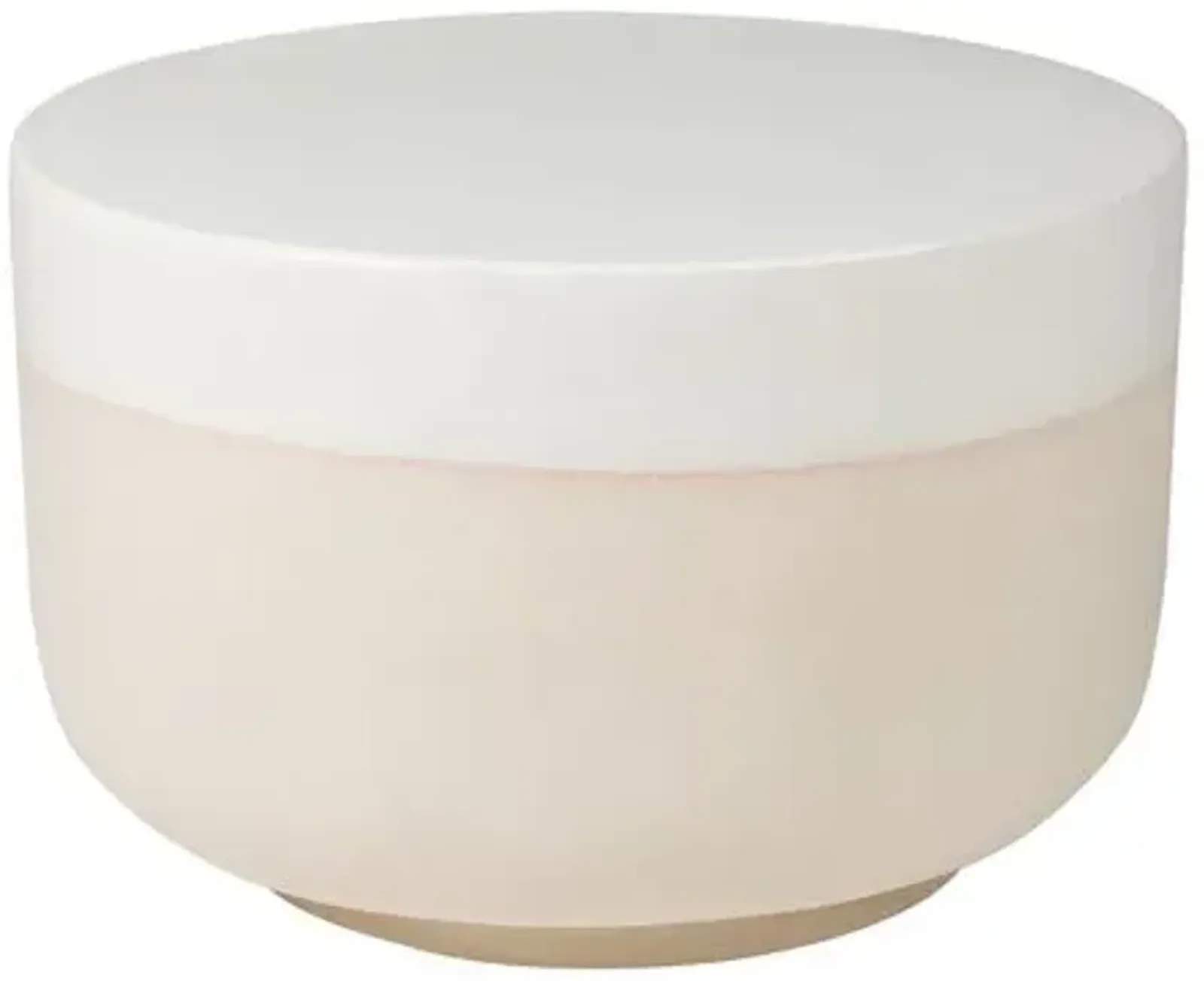 Nolan Outdoor Ceramic Side Table - White/Taupe - Handcrafted