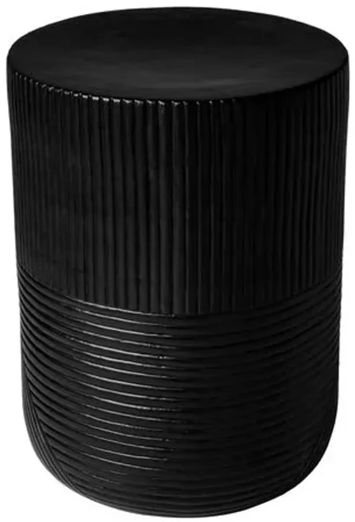 Nolan Outdoor Textured Ceramic Side Table - Black - Handcrafted