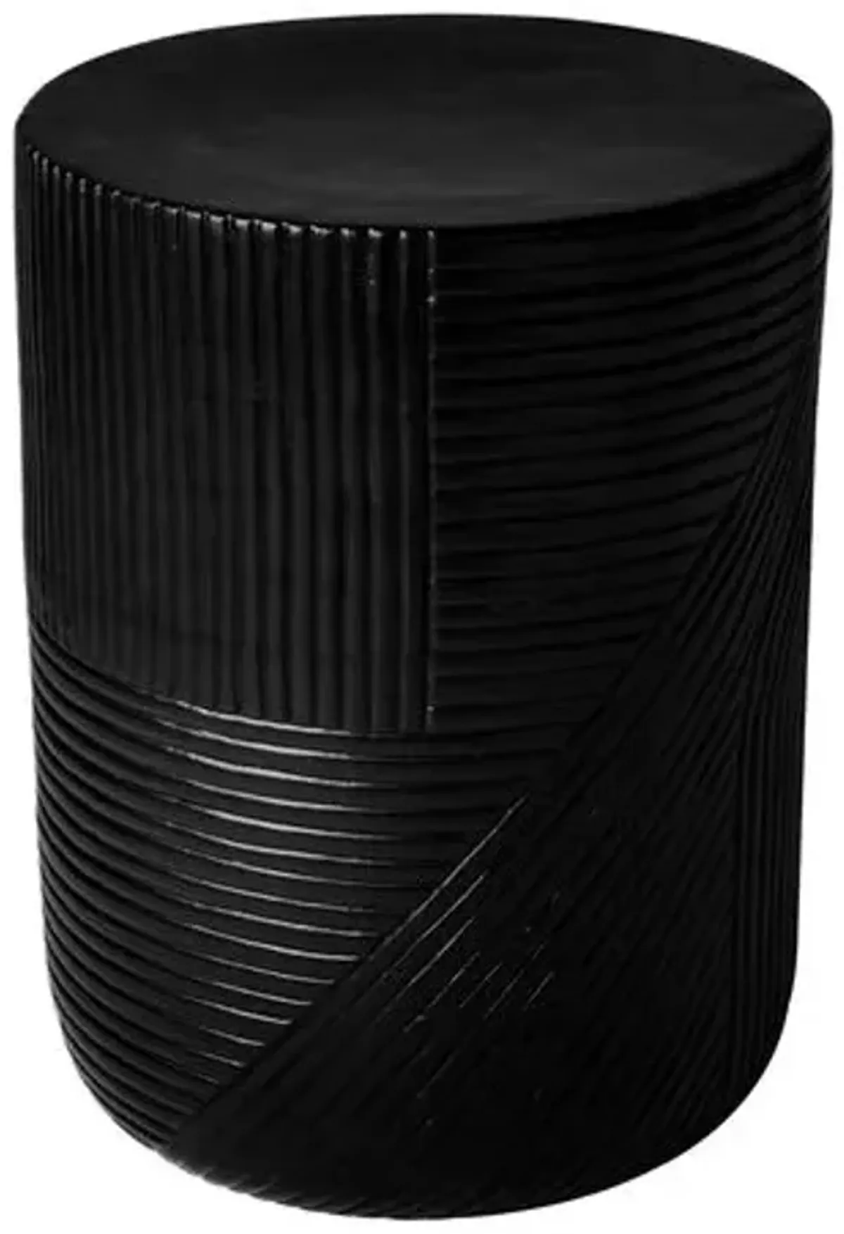 Nolan Outdoor Textured Ceramic Side Table - Black - Handcrafted