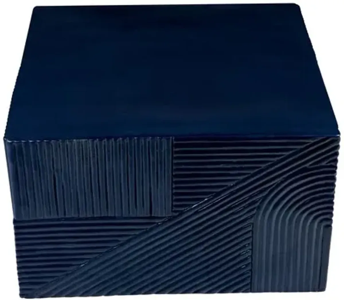 Nolan Outdoor Textured Square Table - Indigo - Handcrafted