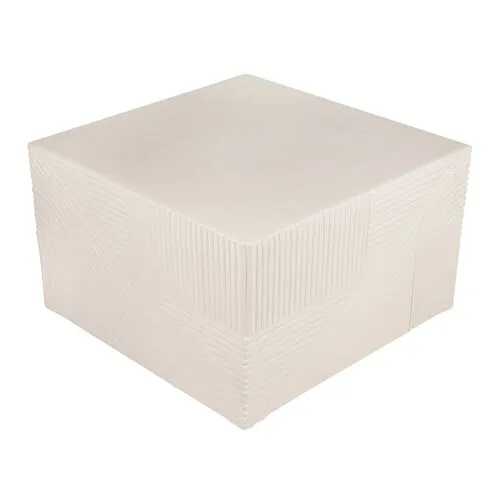 Nolan Outdoor Textured Square Table - White - Handcrafted