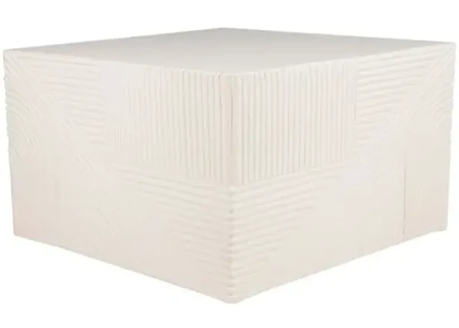 Nolan Outdoor Textured Square Table - White - Handcrafted