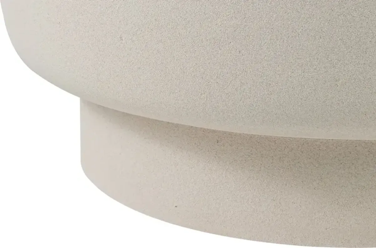 Nolan Outdoor Ceramic Accent Table, Taupe