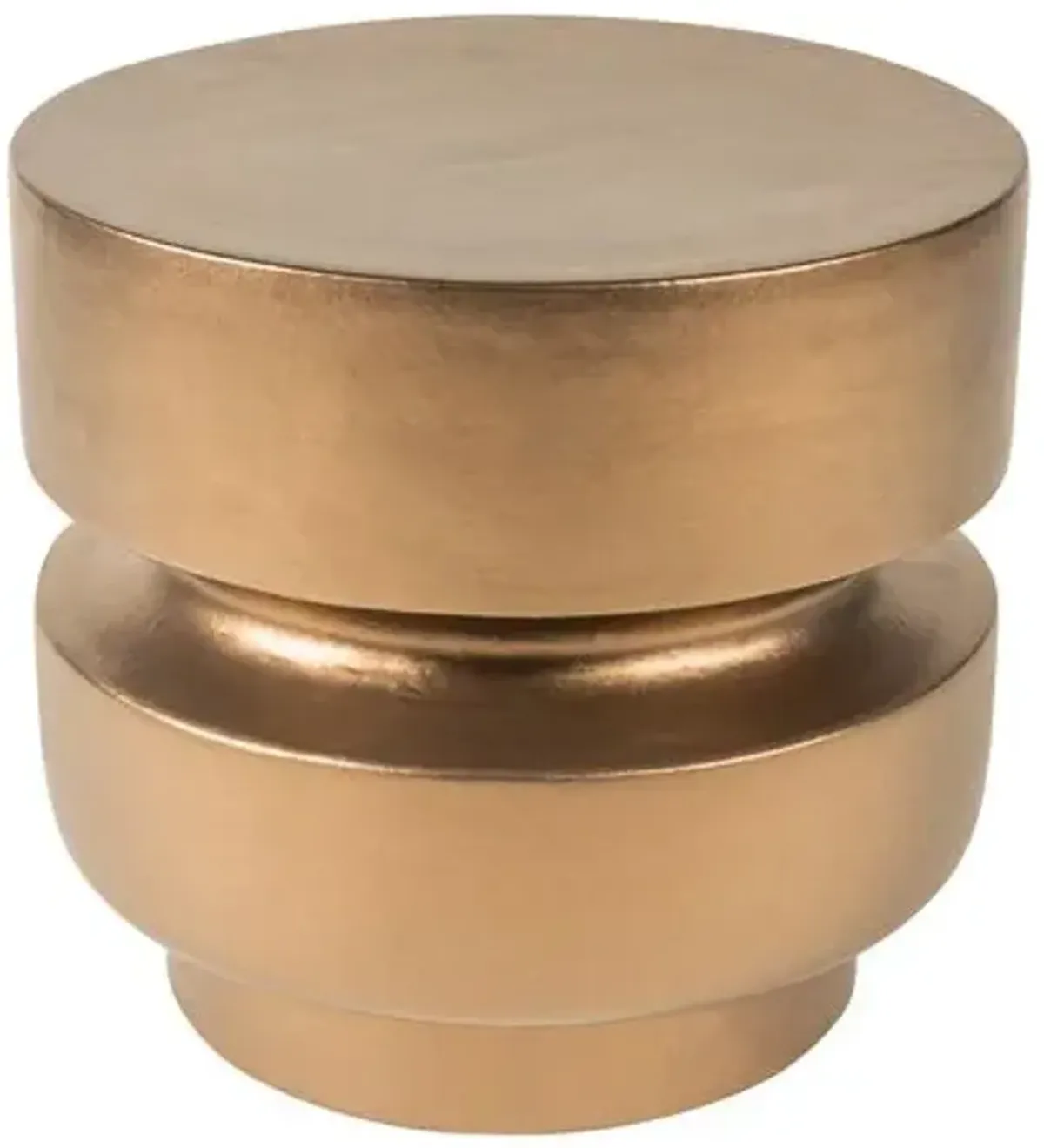 Nolan Outdoor Ceramic Accent Table - Gold - Handcrafted - 16Dia x 15H in