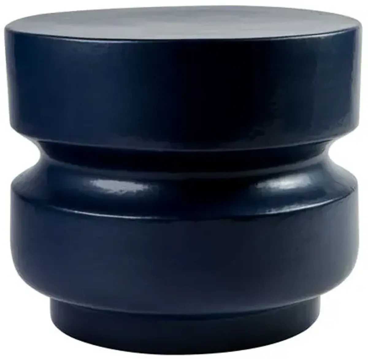 Nolan Outdoor Ceramic Accent Table - Indigo - Handcrafted - 18 x 18 x 15