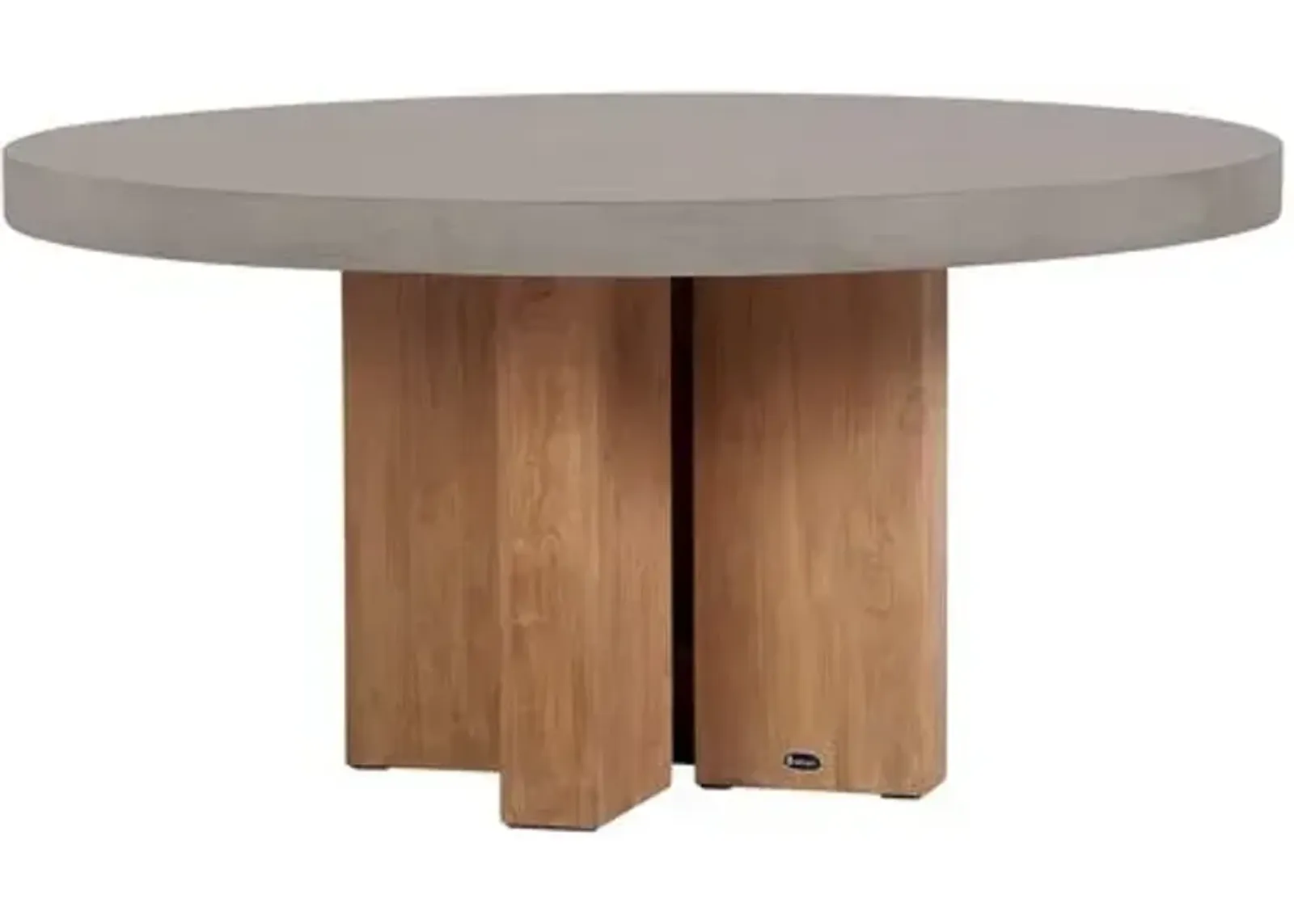 Ethel Teak Outdoor 60" Dining Table - Gray Concrete - Handcrafted