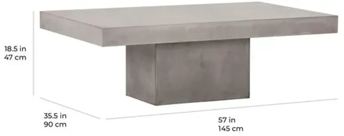 Kiaran Outdoor Coffee Table - Gray Concrete - Handcrafted