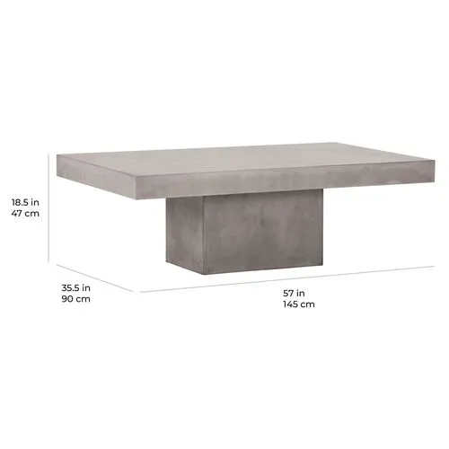 Kiaran Outdoor Coffee Table - Gray Concrete - Handcrafted