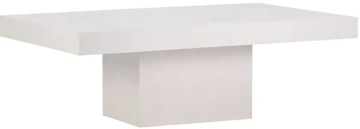 Kiaran Outdoor Coffee Table, White Concrete