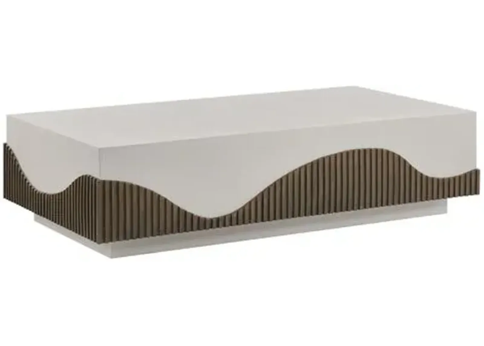 Nolene Outdoor Coffee Table - Brown/White