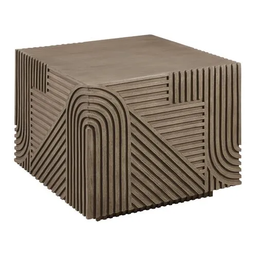Maxine Outdoor Square Side Table - Brown