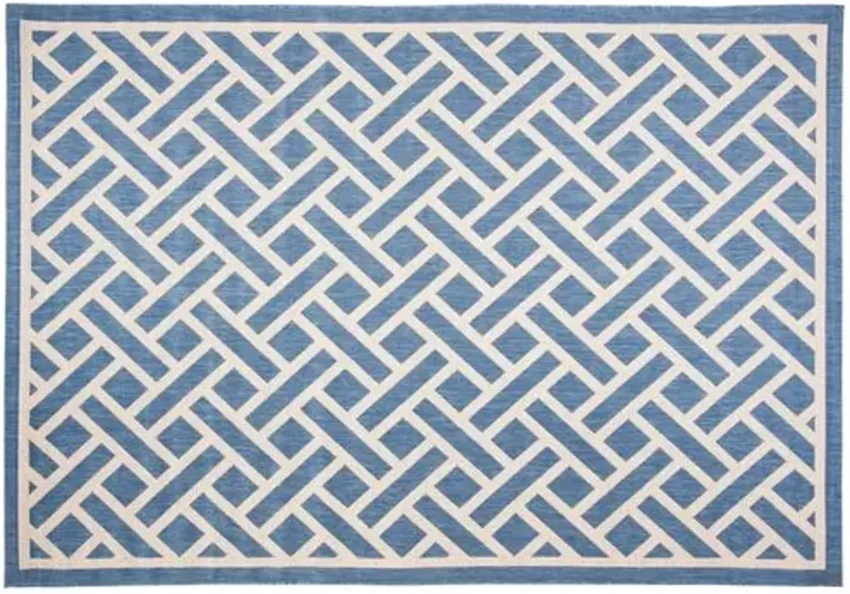 6'7"x9'6" Moonflow Outdoor Rug - Blue/Lt Beige - Blue