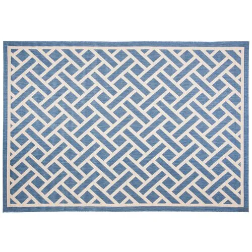 6'7"x9'6" Moonflow Outdoor Rug - Blue/Lt Beige - Blue