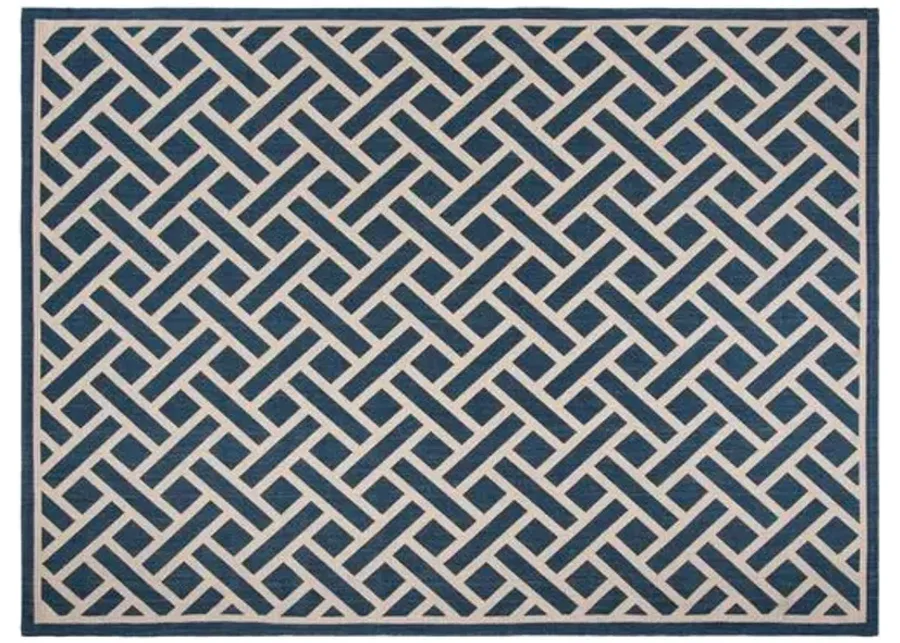 8'x11' Moonflow Outdoor Rug - Navy/Lt Beige - Blue - Blue