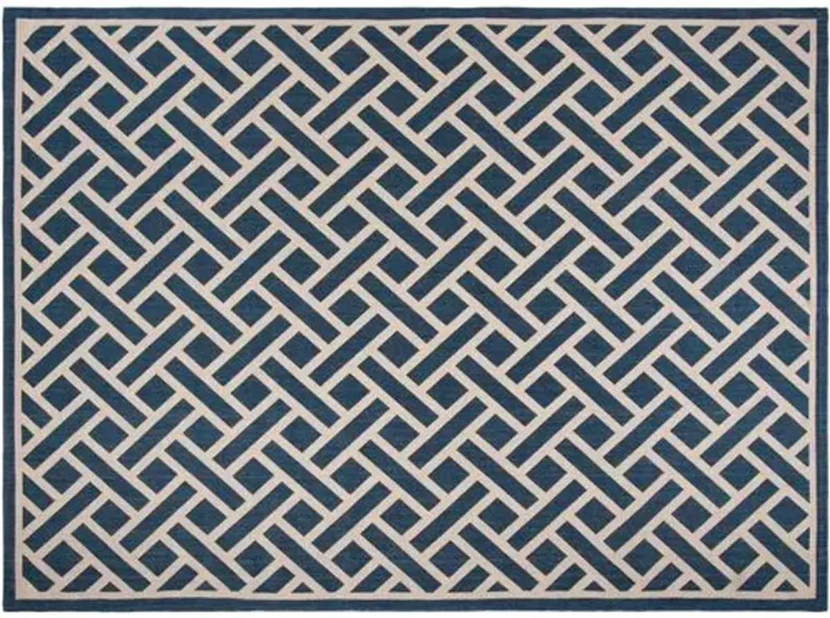 8'x11' Moonflow Outdoor Rug - Navy/Lt Beige - Blue - Blue