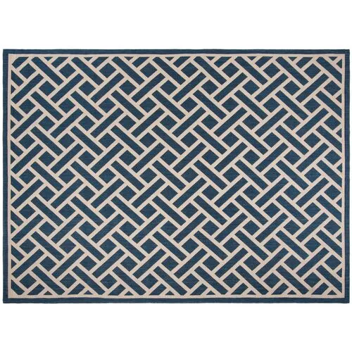 8'x11' Moonflow Outdoor Rug - Navy/Lt Beige - Blue - Blue