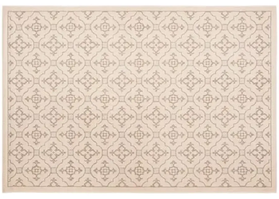 5'3"x7'7" Moonflow Outdoor Rug - Creme/Brown - Brown