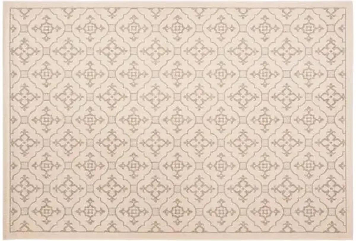 5'3"x7'7" Moonflow Outdoor Rug - Creme/Brown - Brown