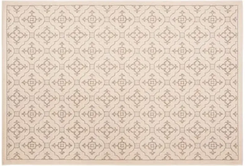 5'3"x7'7" Moonflow Outdoor Rug - Creme/Brown - Brown