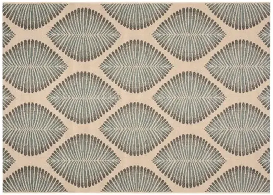 5'3"x7'7" Moonflow Outdoor Rug - Beige/Black - Black