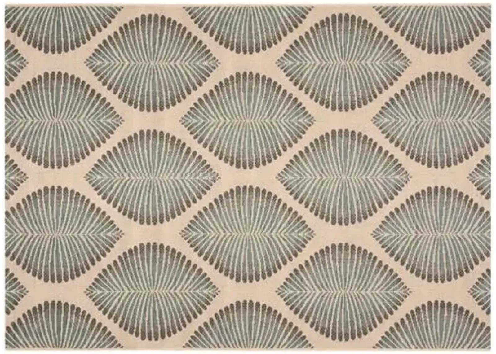 5'3"x7'7" Moonflow Outdoor Rug - Beige/Black - Black