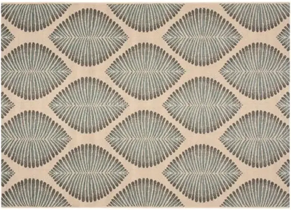 5'3"x7'7" Moonflow Outdoor Rug - Beige/Black - Black