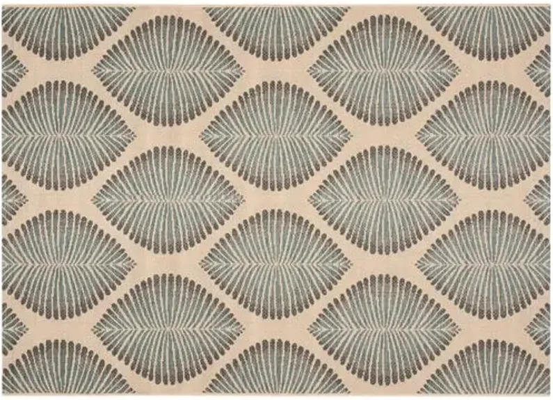 5'3"x7'7" Moonflow Outdoor Rug - Beige/Black - Black