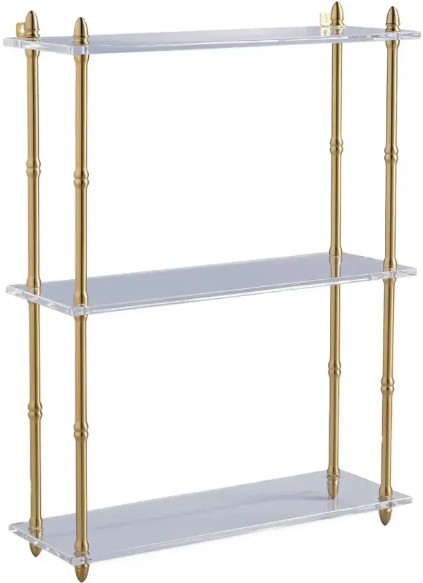 Carmel Lucite Wide Wall Shelf - Brass - Port 68
