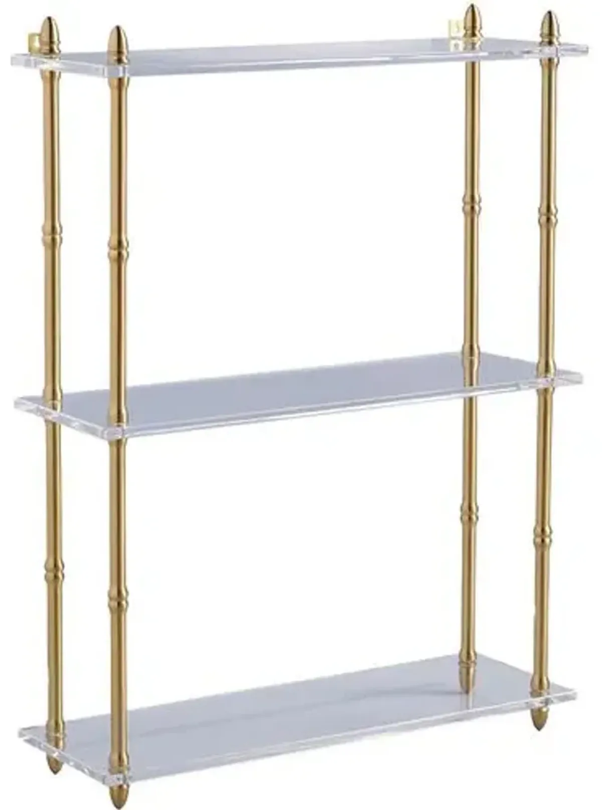 Carmel Lucite Wide Wall Shelf - Brass - Port 68