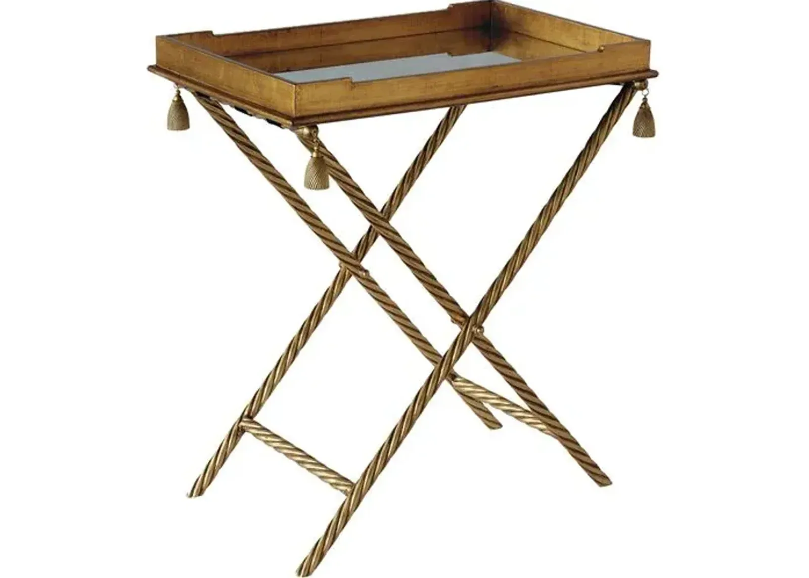 Delfern Bar Stand & Removable Tray - Gold Leaf - Port 68 - Brown