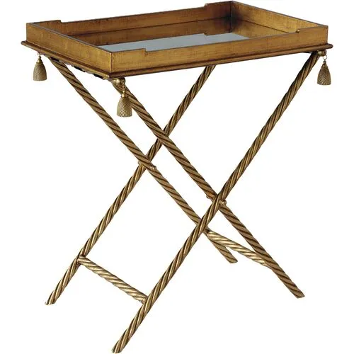 Delfern Bar Stand & Removable Tray - Gold Leaf - Port 68 - Brown