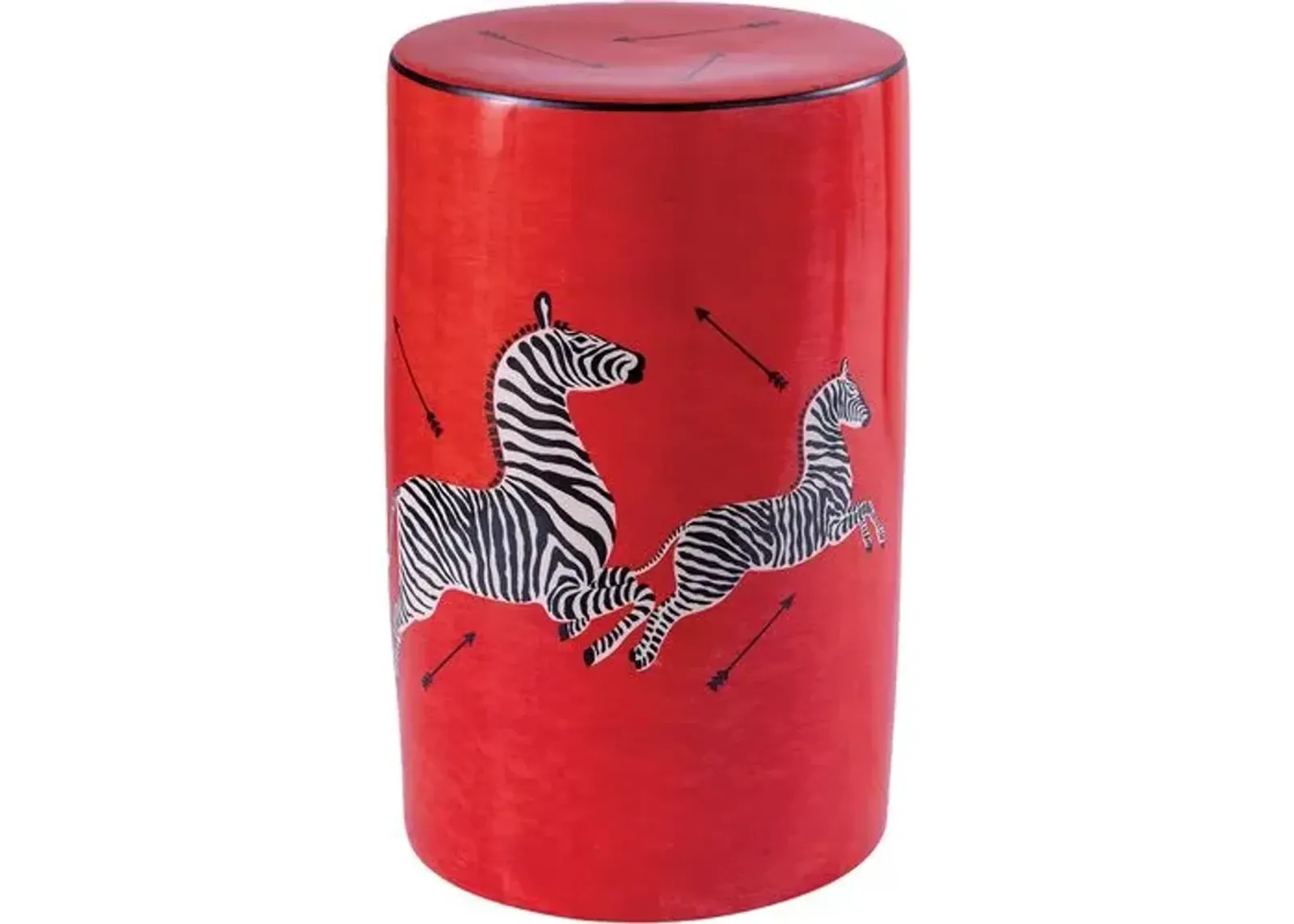 Zebra Scalamandre Garden Stool - Red - Port 68