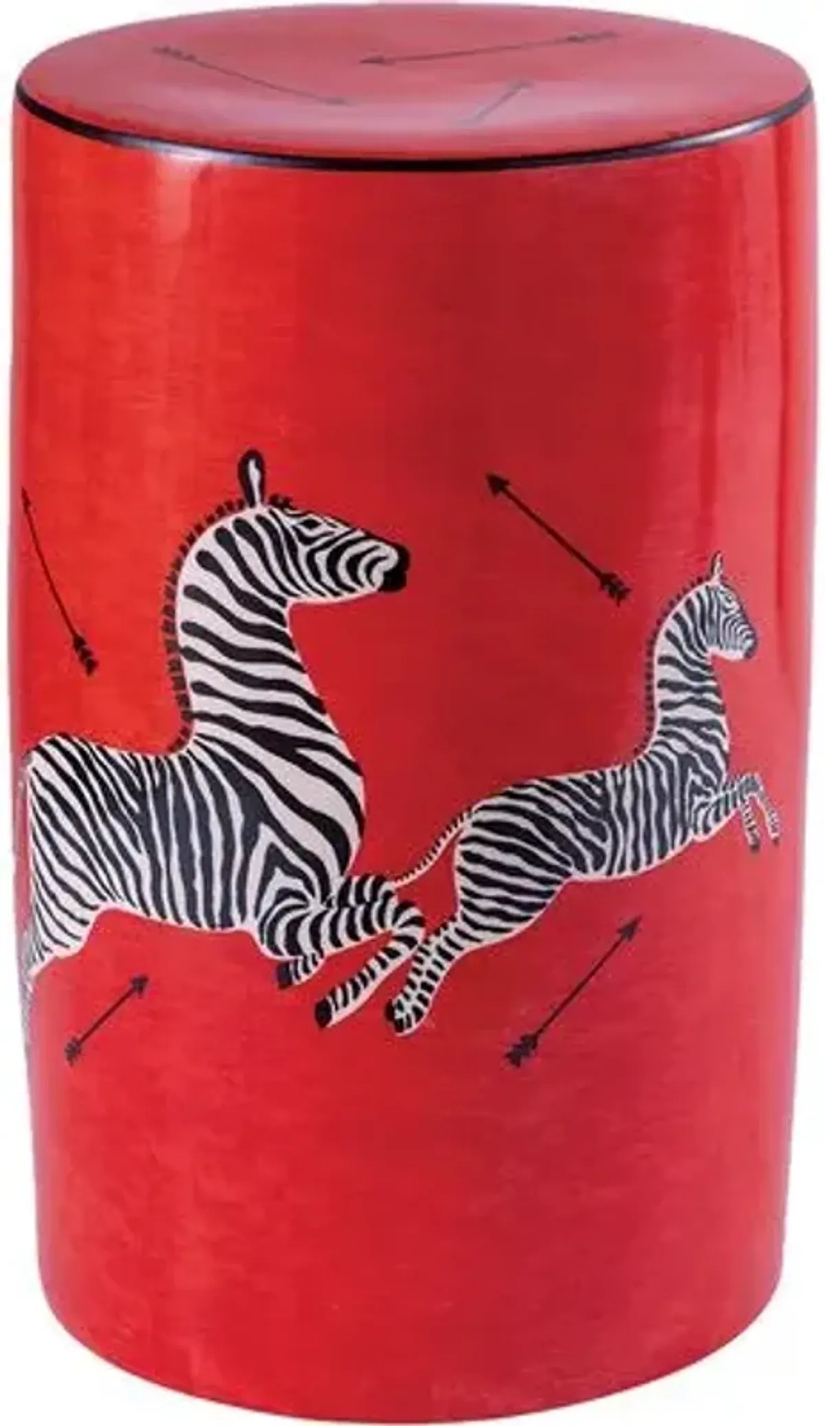 Zebra Scalamandre Garden Stool - Red - Port 68