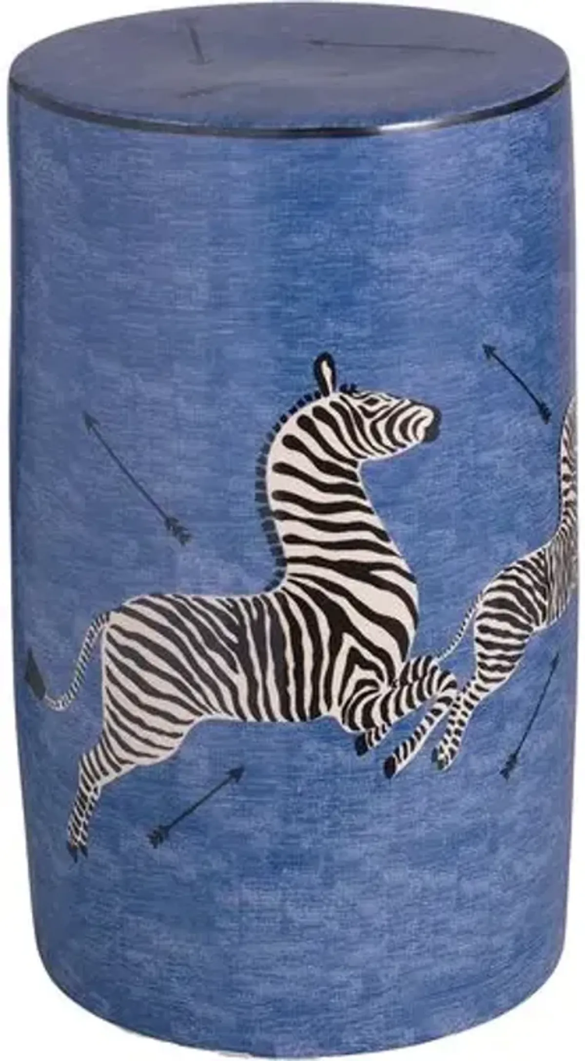 Zebra Scalamandre Garden Stool - Blue - Port 68