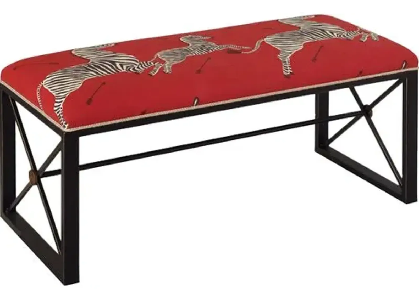 Medallion Zebra Scalamandr Double Bench - Red/Black - Port 68