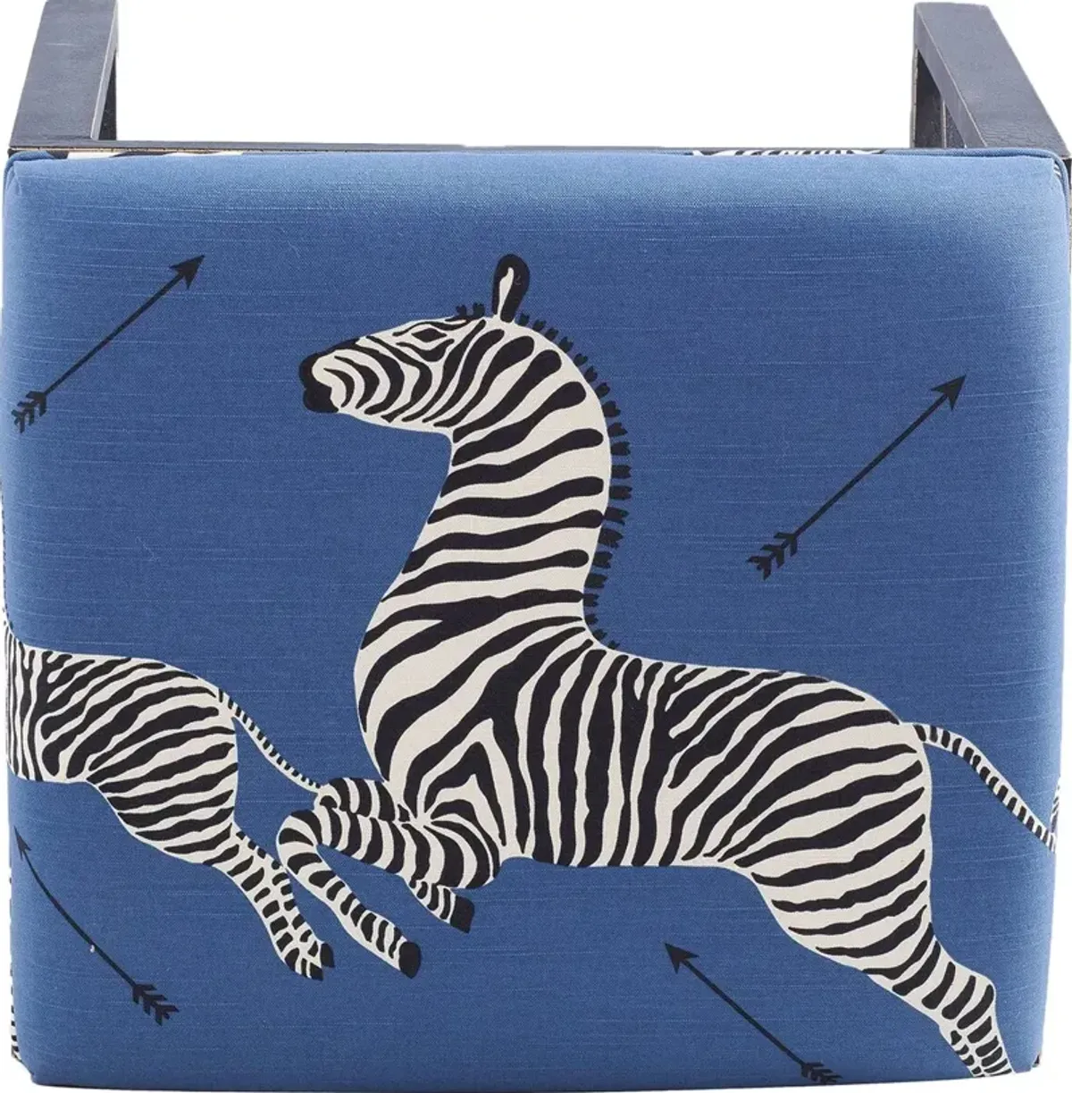 Medallion Zebra Scalamandr Left Facing Single Bench, Blue/Black
