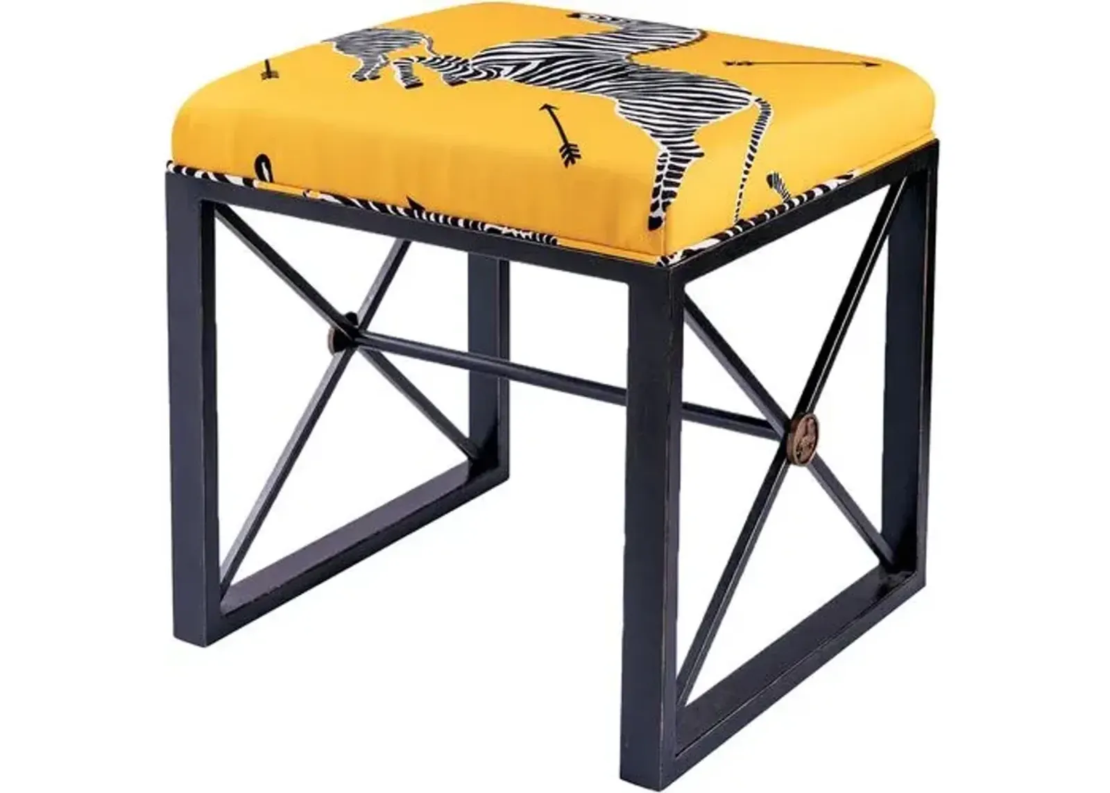 Medallion Zebra Scalamandr Left Facing Single Bench - Yellow/Black - Port 68