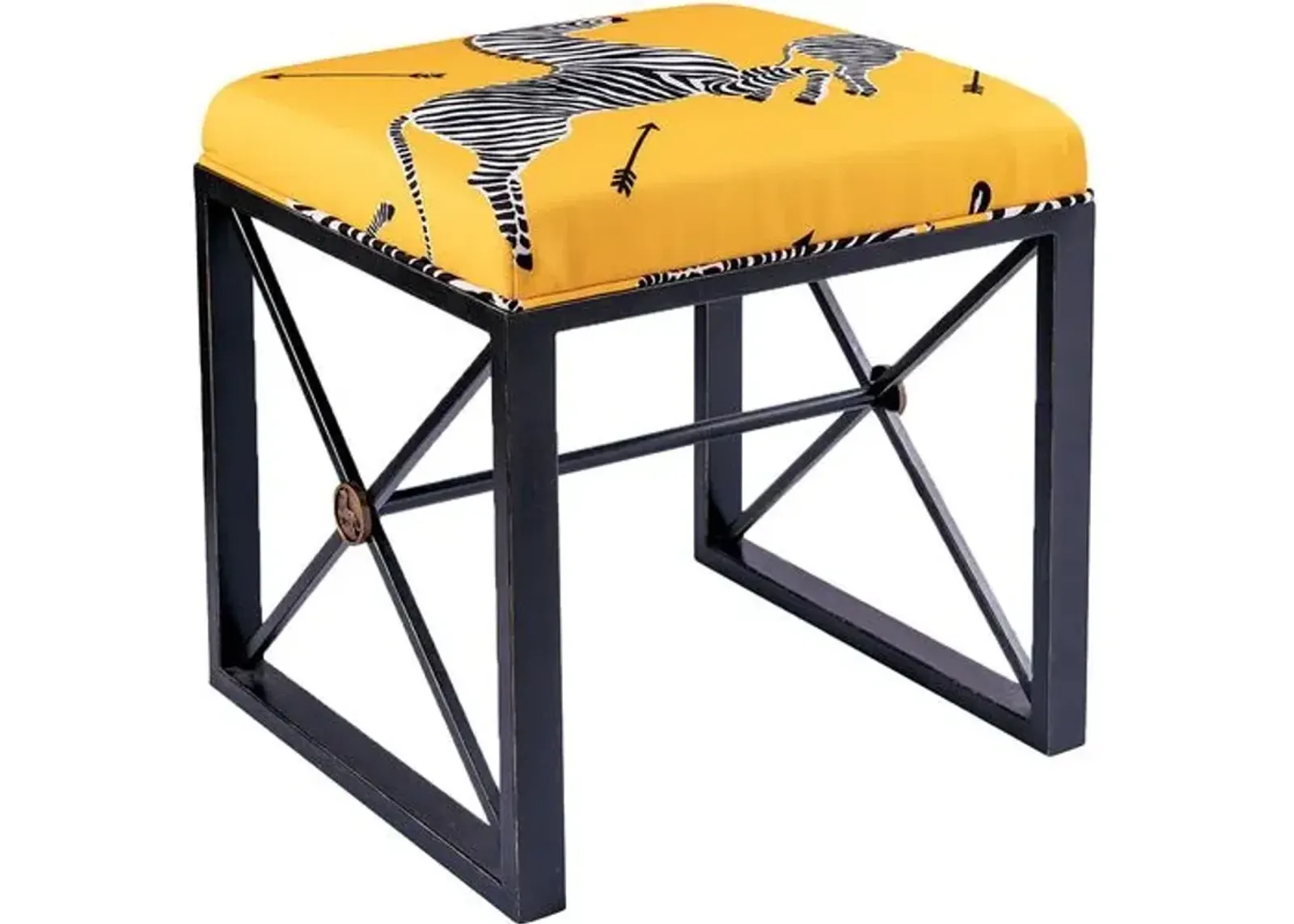 Medallion Zebra Scalamandre Right Facing Single Bench - Yellow/Black - Port 68