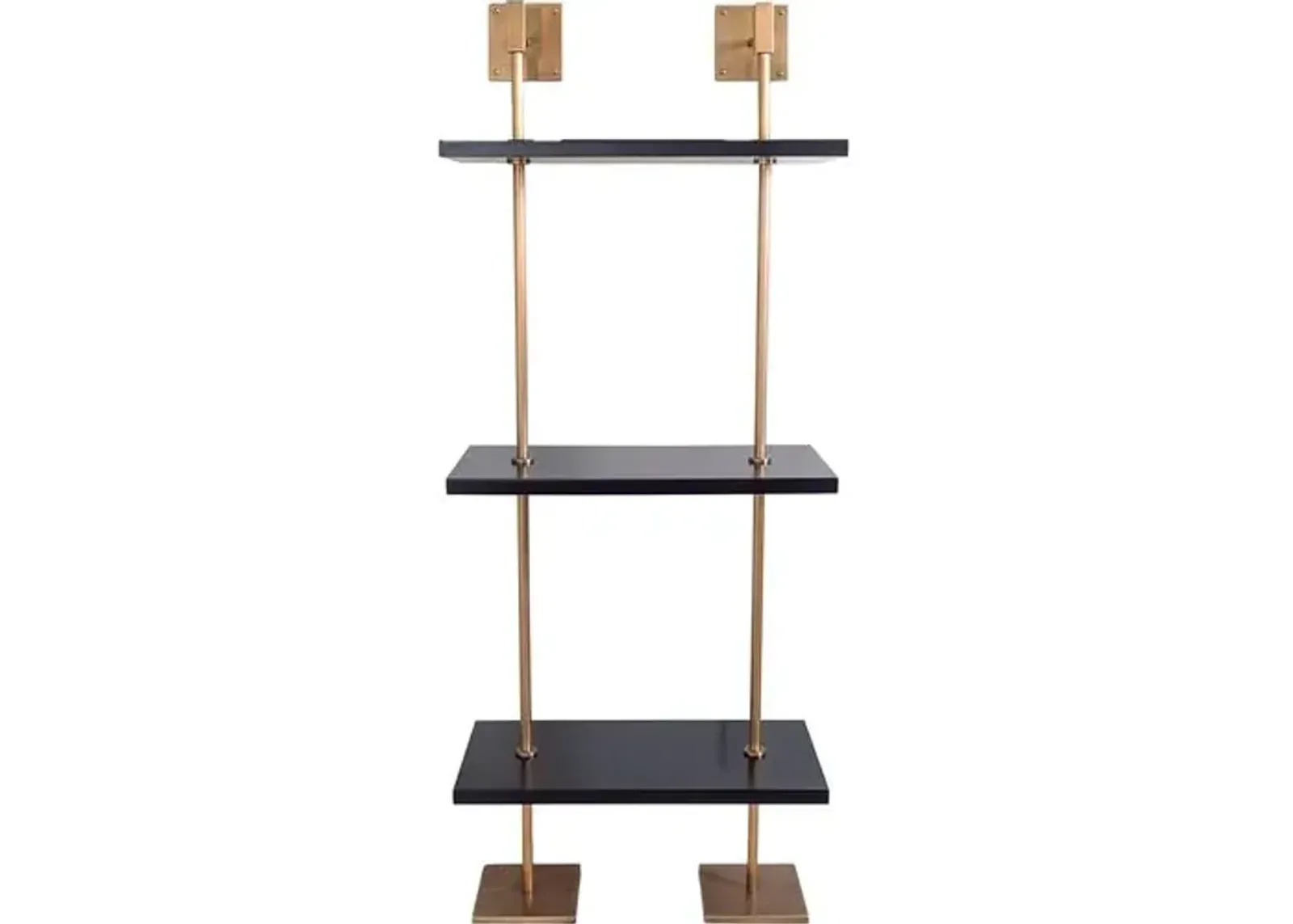 Marais 3-Tier Narrow Wall Shelf - Black/Aged Brass - Port 68