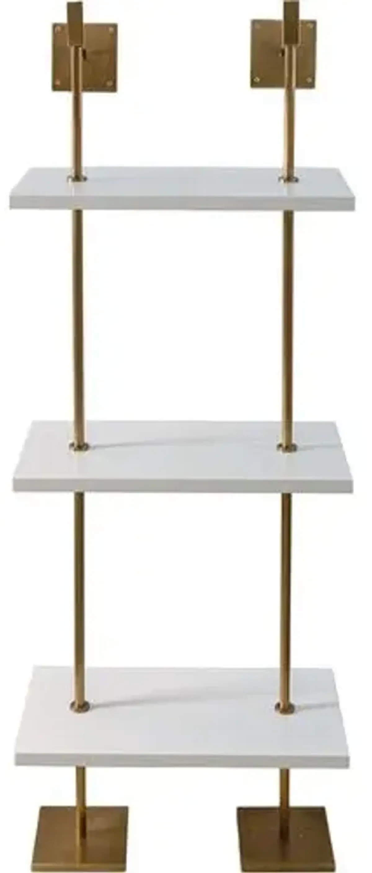 Marais 3-Tier Narrow Wall Shelf - White/Aged Brass - Port 68