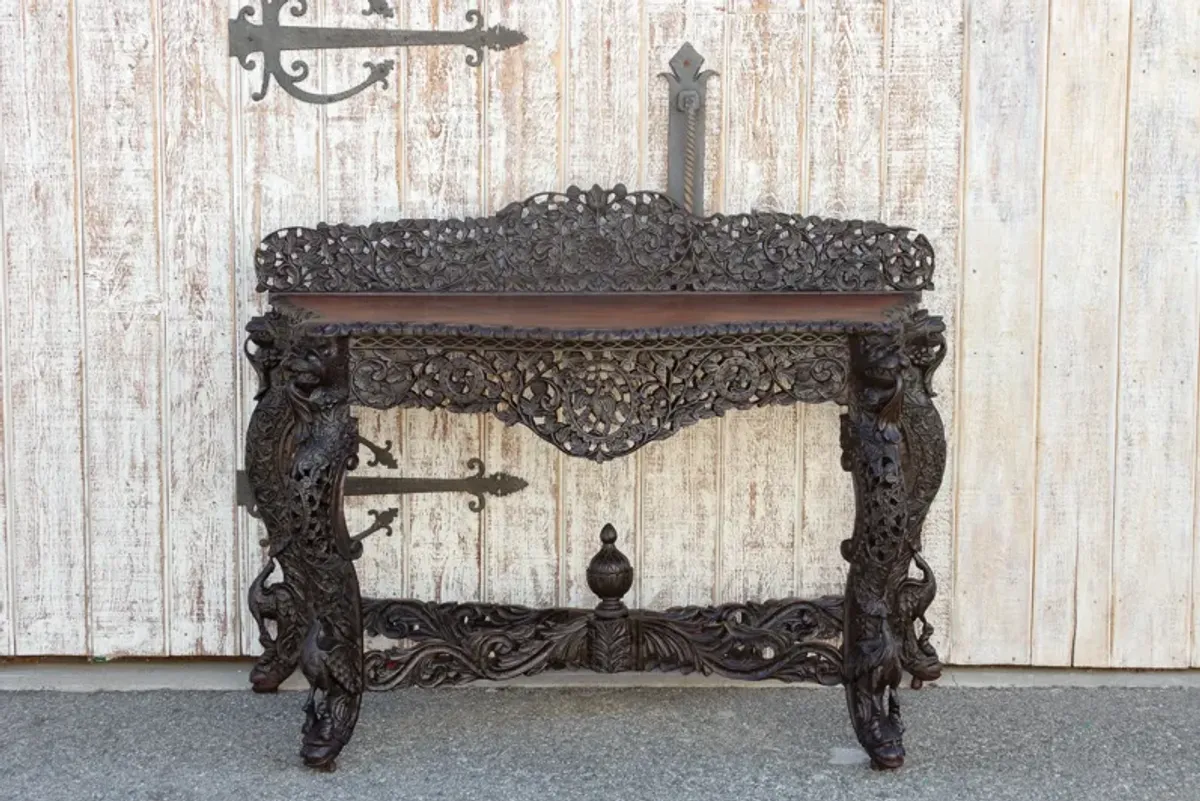 Early 1800's Carved Anglo Indian Console - de-cor - Brown