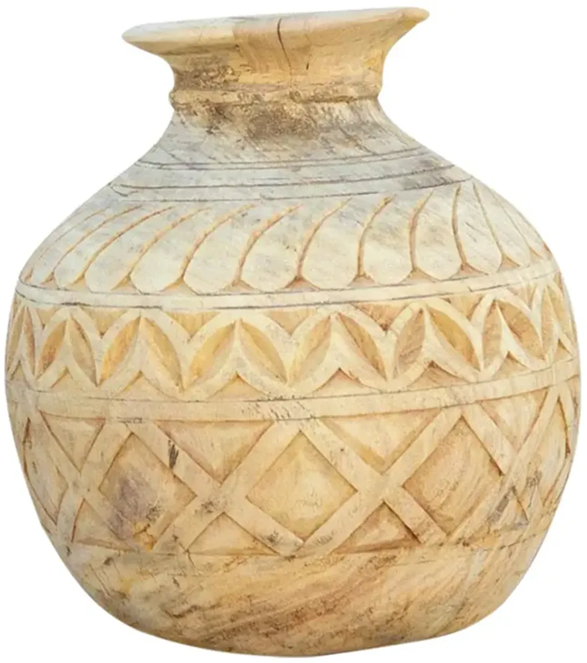 Farmhouse Carved Naga Water Pot - de-cor - Brown