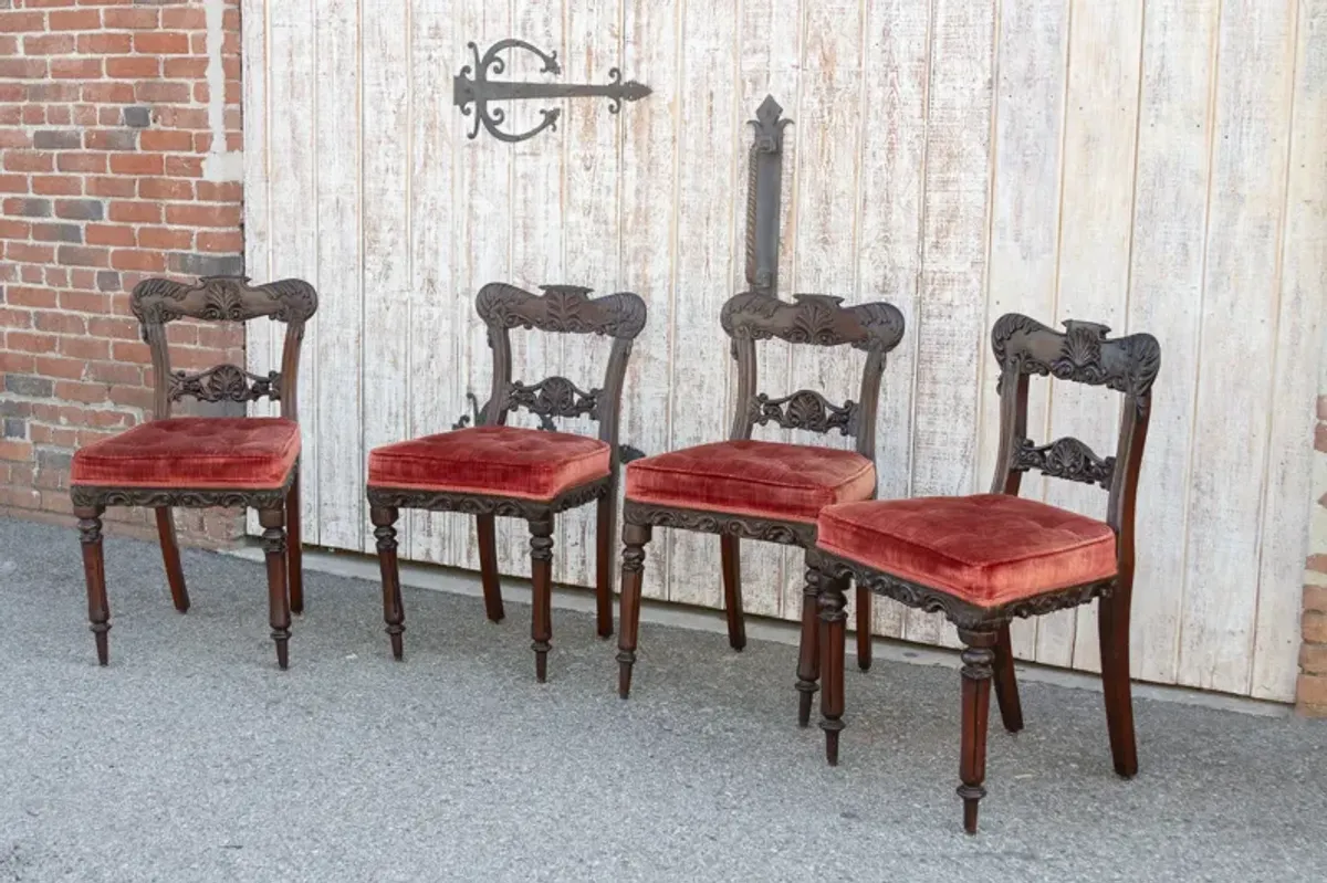 Set of Four - Rosewood Anglo-Indian Chair - de-cor - Brown