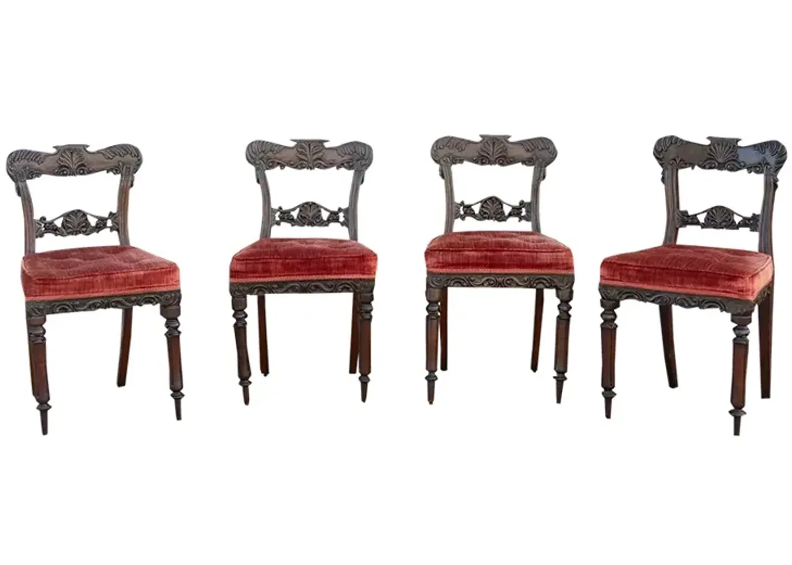 Set of Four - Rosewood Anglo-Indian Chair - de-cor - Brown