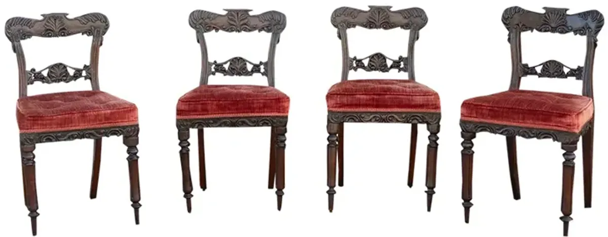 Set of Four - Rosewood Anglo-Indian Chair - de-cor - Brown