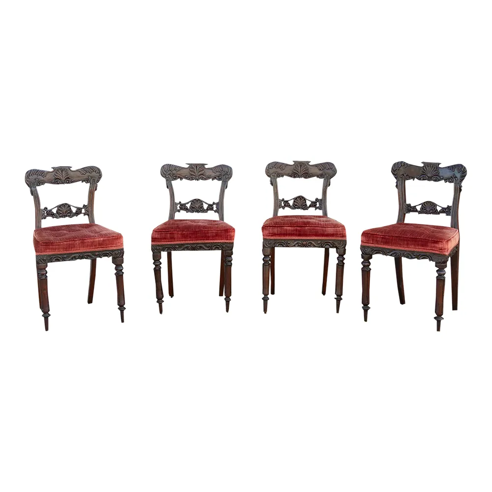 Set of Four - Rosewood Anglo-Indian Chair - de-cor - Brown
