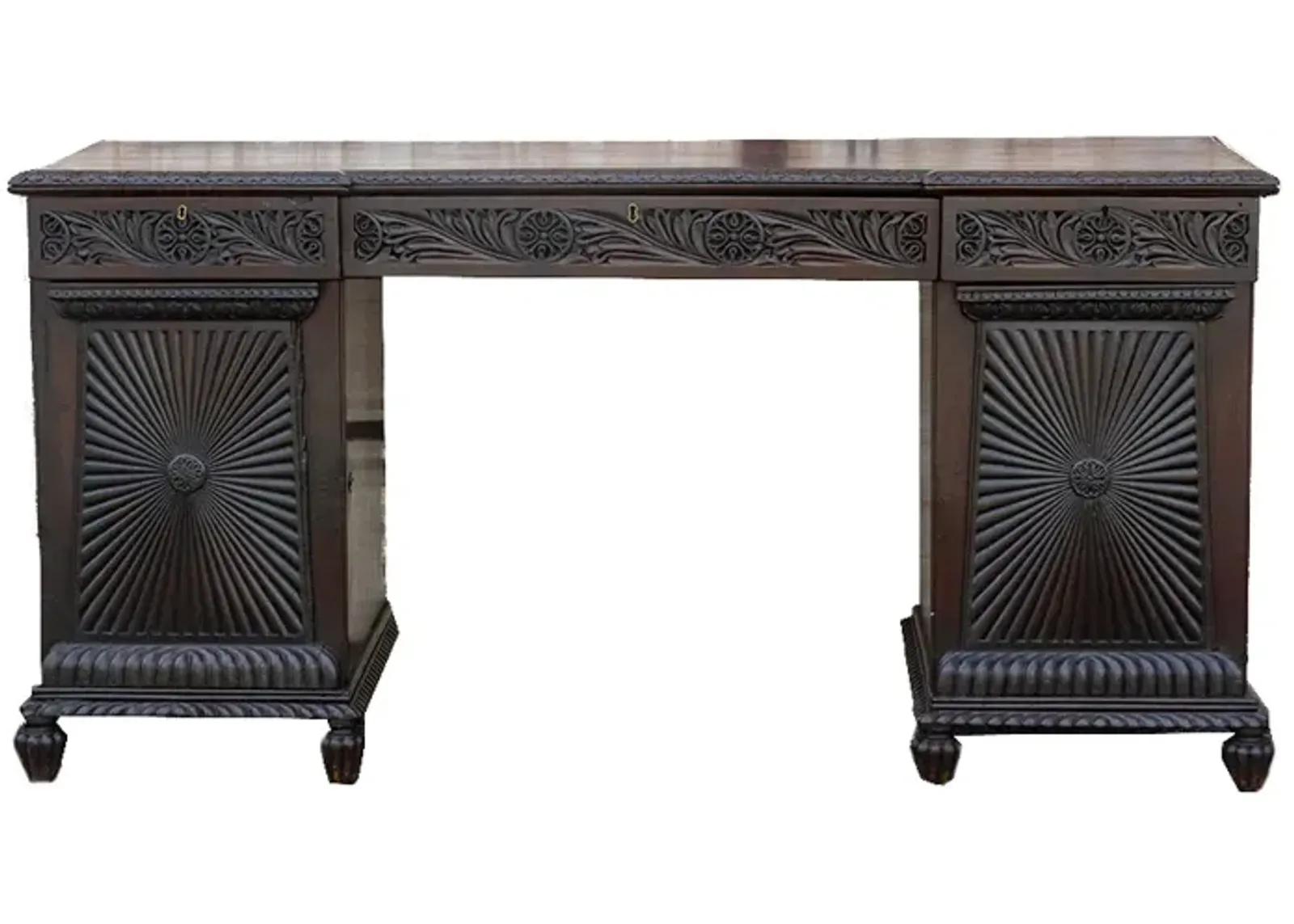 Carved Rosewood Colonial Sideboard - de-cor - Brown