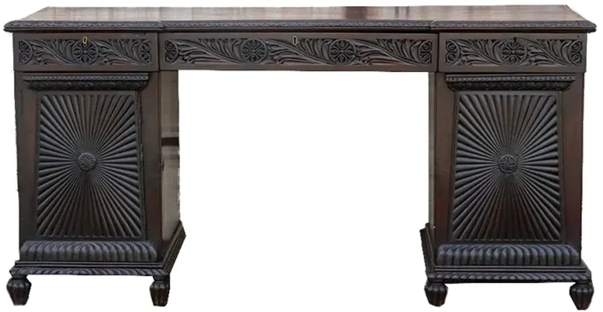 Carved Rosewood Colonial Sideboard - de-cor - Brown