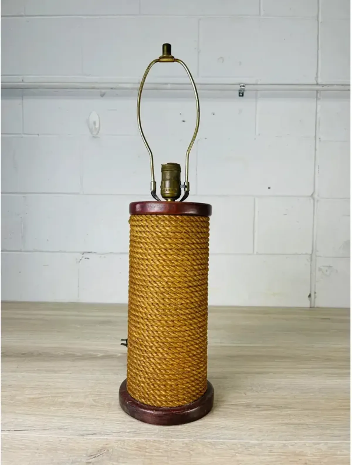 1950s Nautical Rope Style Table Lamp - 2-b-Modern