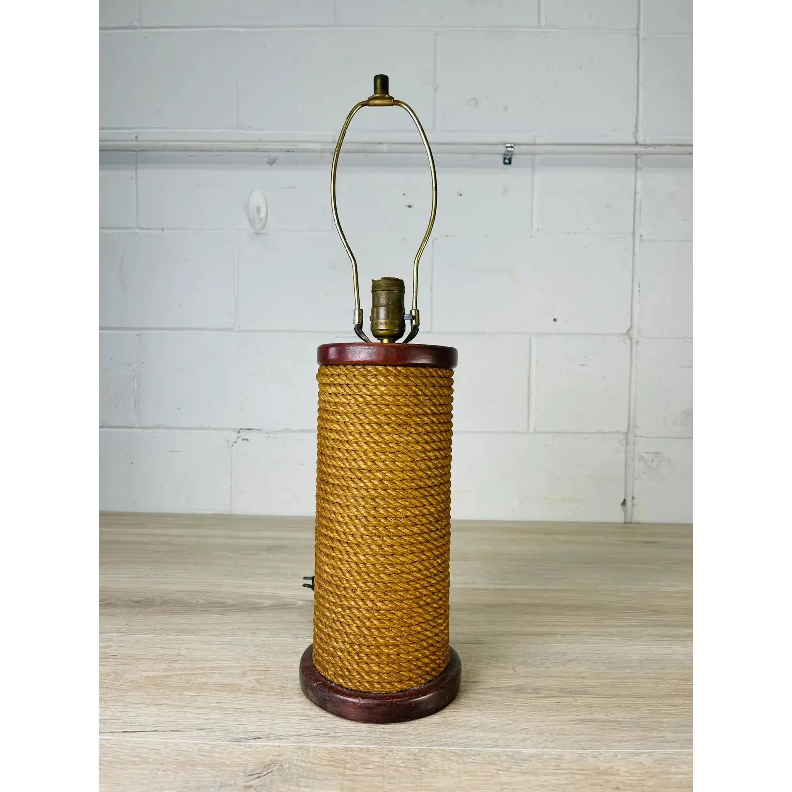 1950s Nautical Rope Style Table Lamp - 2-b-Modern